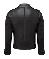Men Leather Motorcycle Jacket Black SkinOutfit
